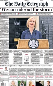The Daily Telegraph (UK) Newspaper Front Page for 7 September 2022