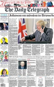 The Daily Telegraph (UK) Newspaper Front Page for 8 December 2020
