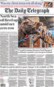 The Daily Telegraph (UK) Newspaper Front Page for 8 February 2022