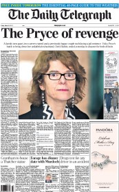 The Daily Telegraph (UK) Newspaper Front Page for 8 March 2013