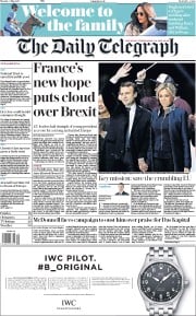 The Daily Telegraph (UK) Newspaper Front Page for 8 May 2017