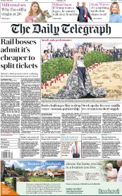 The Daily Telegraph (UK) Newspaper Front Page for 8 May 2018