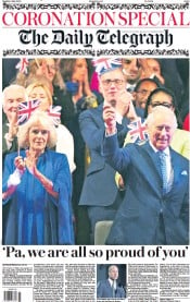 The Daily Telegraph (UK) Newspaper Front Page for 8 May 2023