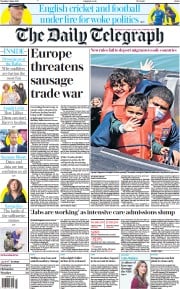 The Daily Telegraph (UK) Newspaper Front Page for 8 June 2021