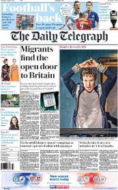 The Daily Telegraph (UK) Newspaper Front Page for 8 August 2015