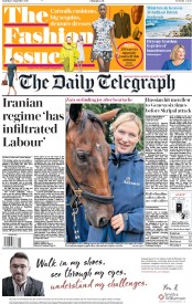 The Daily Telegraph (UK) Newspaper Front Page for 8 September 2018