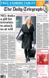 The Daily Telegraph (UK) Newspaper Front Page for 9 October 2013
