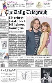 The Daily Telegraph (UK) Newspaper Front Page for 9 October 2018