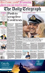 The Daily Telegraph (UK) Newspaper Front Page for 9 October 2021