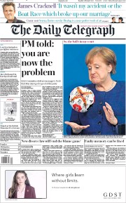 The Daily Telegraph (UK) Newspaper Front Page for 9 April 2019