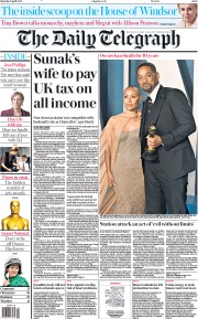 The Daily Telegraph (UK) Newspaper Front Page for 9 April 2022