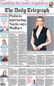 The Daily Telegraph (UK) Newspaper Front Page for 9 May 2022