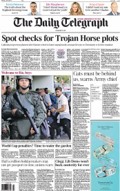 The Daily Telegraph (UK) Newspaper Front Page for 9 June 2014