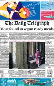 The Daily Telegraph (UK) Newspaper Front Page for 9 June 2018