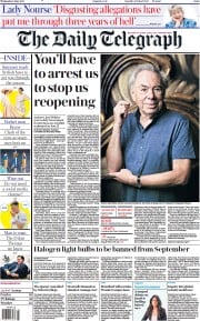 The Daily Telegraph (UK) Newspaper Front Page for 9 June 2021