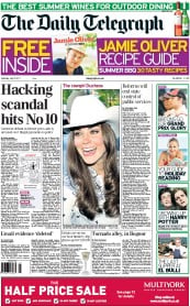 The Daily Telegraph (UK) Newspaper Front Page for 9 July 2011