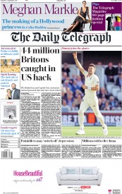 The Daily Telegraph (UK) Newspaper Front Page for 9 September 2017