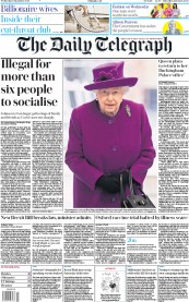 The Daily Telegraph (UK) Newspaper Front Page for 9 September 2020