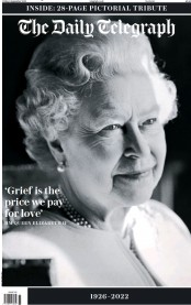 The Daily Telegraph front page for 9 September 2022