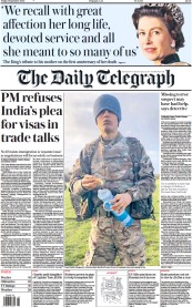 The Daily Telegraph (UK) Newspaper Front Page for 9 September 2023