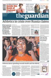 The Guardian (UK) Newspaper Front Page for 10 November 2015
