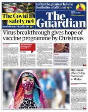 The Guardian (UK) Newspaper Front Page for 10 November 2020