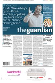 The Guardian (UK) Newspaper Front Page for 10 December 2015