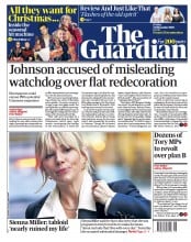 The Guardian (UK) Newspaper Front Page for 10 December 2021