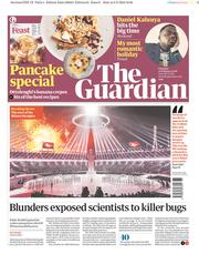 The Guardian (UK) Newspaper Front Page for 10 February 2018