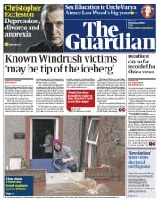 The Guardian (UK) Newspaper Front Page for 10 February 2020