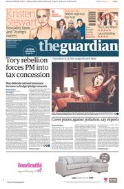 The Guardian (UK) Newspaper Front Page for 10 March 2017