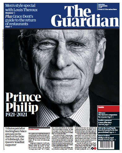 The Guardian Newspaper Front Page (UK) for 10 April 2021