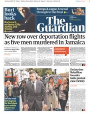 The Guardian (UK) Newspaper Front Page for 10 May 2019