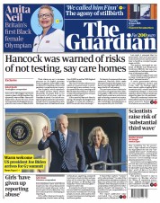 The Guardian (UK) Newspaper Front Page for 10 June 2021