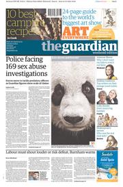 The Guardian Newspaper Front Page (UK) for 10 August 2013