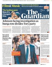 The Guardian (UK) Newspaper Front Page for 10 August 2018