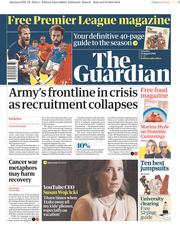 The Guardian (UK) Newspaper Front Page for 10 August 2019
