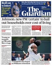 The Guardian (UK) Newspaper Front Page for 10 August 2022
