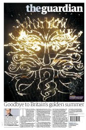 The Guardian (UK) Newspaper Front Page for 10 September 2012