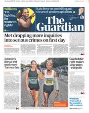 The Guardian (UK) Newspaper Front Page for 10 September 2018