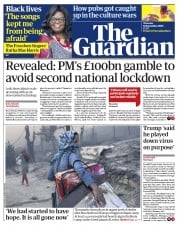 The Guardian (UK) Newspaper Front Page for 10 September 2020