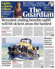 The Guardian (UK) Newspaper Front Page for 10 September 2021