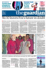 The Guardian (UK) Newspaper Front Page for 11 October 2011