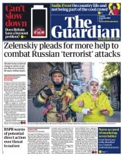 The Guardian (UK) Newspaper Front Page for 11 October 2022