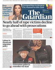 The Guardian (UK) Newspaper Front Page for 11 November 2019