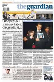 The Guardian Newspaper Front Page (UK) for 11 December 2012