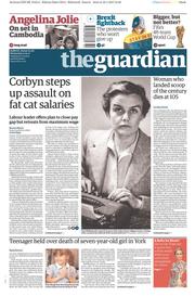 The Guardian (UK) Newspaper Front Page for 11 January 2017