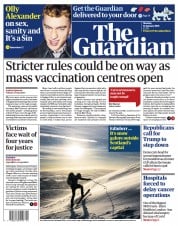 The Guardian (UK) Newspaper Front Page for 11 January 2021