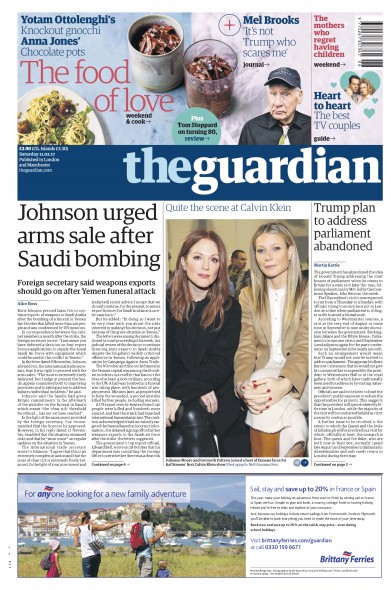 The Guardian Newspaper Front Page (UK) for 11 February 2017