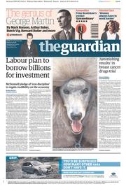 The Guardian (UK) Newspaper Front Page for 11 March 2016